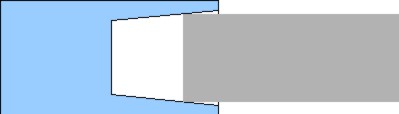 Large core traps air in tapered cavity