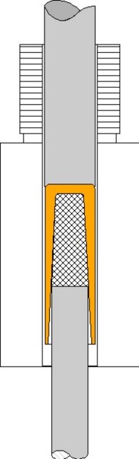 Core seat punch ready to compress the core for a lighter bullet